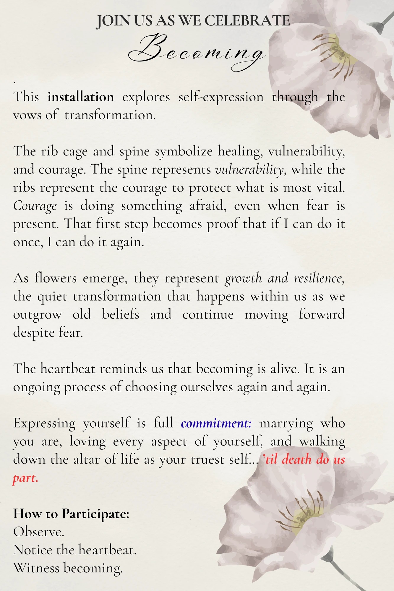 Vow of Transformation, exhibition material 1